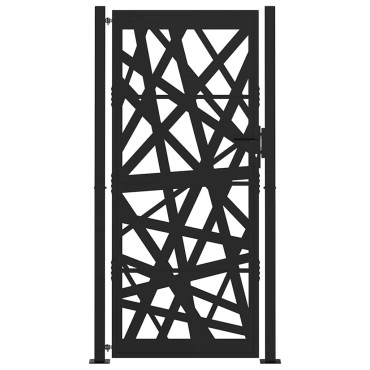 vidaXL Πύλη κήπου Μαύρη 105x205 cm Ατσάλινη ελαφριά σχεδίαση