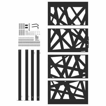 vidaXL Πύλη κήπου Μαύρη 105x205 cm Ατσάλινη ελαφριά σχεδίαση