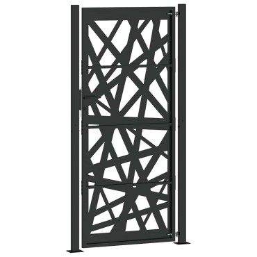 vidaXL Πύλη κήπου Μαύρη 105x205 cm Ατσάλινη ελαφριά σχεδίαση