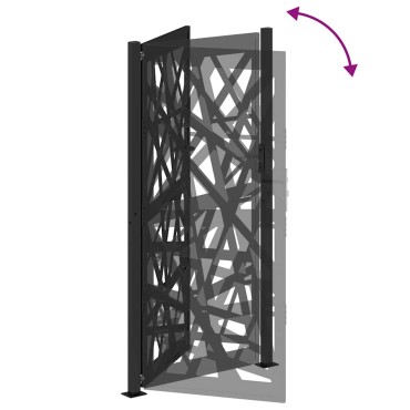 vidaXL Πύλη κήπου Μαύρη 105x205 cm Ατσάλινη ελαφριά σχεδίαση