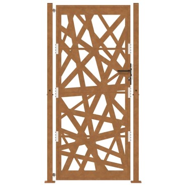 vidaXL Πύλη κήπου 105x205 cm από καιρικό χάλυβα Light Design