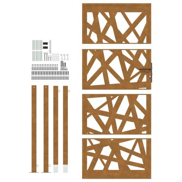 vidaXL Πύλη κήπου 105x205 cm από καιρικό χάλυβα Light Design