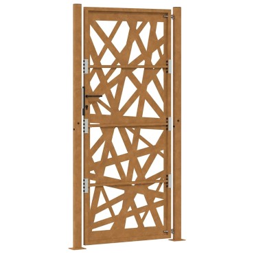 vidaXL Πύλη κήπου 105x205 cm από καιρικό χάλυβα Light Design