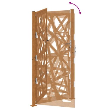 vidaXL Πύλη κήπου 105x205 cm από καιρικό χάλυβα Light Design