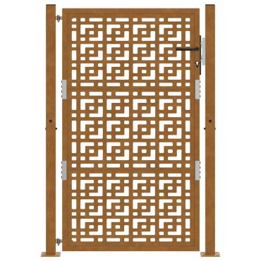 vidaXL Πύλη κήπου 105x155 cm Σταυρός σχεδιασμού από διαβρωμένο χάλυβα
