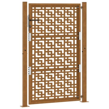 vidaXL Πύλη κήπου 105x155 cm Σταυρός σχεδιασμού από διαβρωμένο χάλυβα