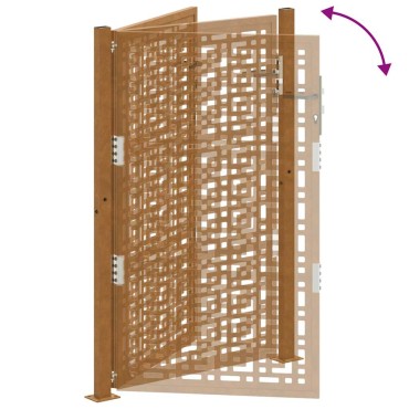 vidaXL Πύλη κήπου 105x155 cm Σταυρός σχεδιασμού από διαβρωμένο χάλυβα