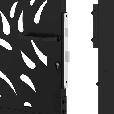 vidaXL Πύλη κήπου Μαύρη 105x205 cm Ατσάλινη φλόγα σχεδιασμού