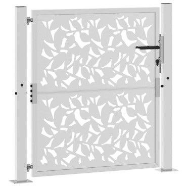 vidaXL Πύλη κήπου 105x105 cm από χάλυβα με φύλλα καιρικές συνθήκες