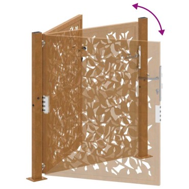 vidaXL Πύλη κήπου 105x105 cm από χάλυβα με φύλλα καιρικές συνθήκες
