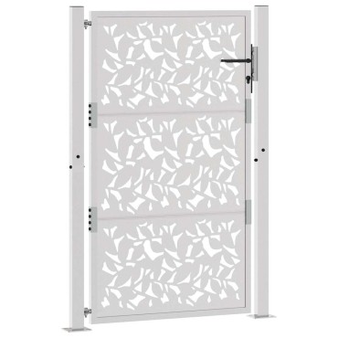 vidaXL Πύλη κήπου 105x155 cm από χάλυβα με φύλλα καιρικές συνθήκες
