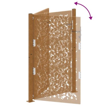 vidaXL Πύλη κήπου 105x155 cm από χάλυβα με φύλλα καιρικές συνθήκες