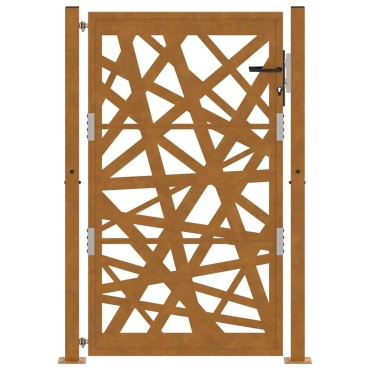 vidaXL Πύλη κήπου 105x155 cm από καιρικό χάλυβα Light Design