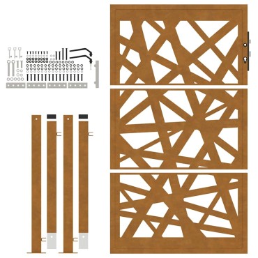 vidaXL Πύλη κήπου 105x155 cm από καιρικό χάλυβα Light Design