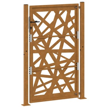 vidaXL Πύλη κήπου 105x155 cm από καιρικό χάλυβα Light Design