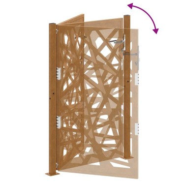 vidaXL Πύλη κήπου 105x155 cm από καιρικό χάλυβα Light Design