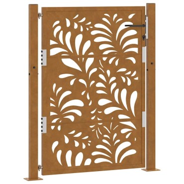 vidaXL Πύλη κήπου 105x130 cm από χάλυβα με κυματοειδές σχέδιο