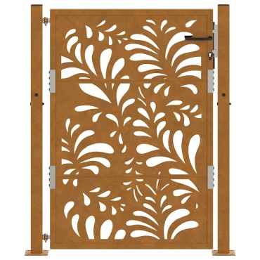 vidaXL Πύλη κήπου 105x130 cm από χάλυβα με κυματοειδές σχέδιο