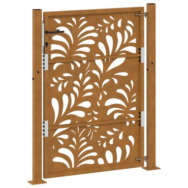 vidaXL Πύλη κήπου 105x130 cm από χάλυβα με κυματοειδές σχέδιο