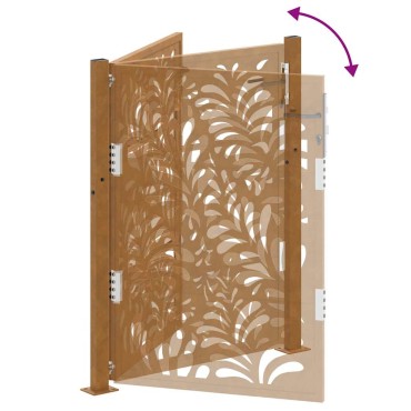 vidaXL Πύλη κήπου 105x130 cm από χάλυβα με κυματοειδές σχέδιο