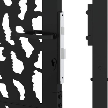 vidaXL Πύλη κήπου Μαύρη 105x130 cm Ατσάλινη σχεδίαση ίχνους