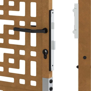 vidaXL Πύλη κήπου 105x205 cm Σταυρός σχεδιασμού από διαβρωμένο χάλυβα