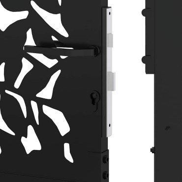 vidaXL Πύλη κήπου Μαύρη 105x205 cm Σχεδιασμός φύλλων χάλυβα
