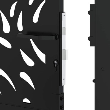 vidaXL Πύλη κήπου Μαύρη 105x106 cm Ατσάλινη φλόγα σχεδιασμού