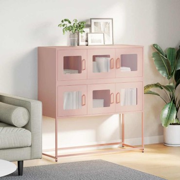 vidaXL Ντουλάπι Ροζ 100,5x39x107cm από Χάλυβα Ψυχρής Έλασης 1 τεμ.