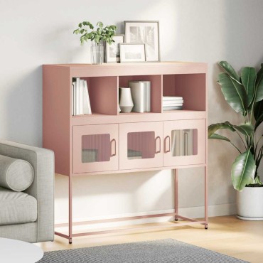 vidaXL Ντουλάπι Ροζ 100,5x39x107cm από Χάλυβα Ψυχρής Έλασης 1 τεμ.