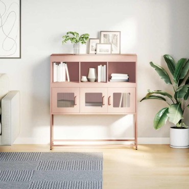 vidaXL Ντουλάπι Ροζ 100,5x39x107cm από Χάλυβα Ψυχρής Έλασης 1 τεμ.