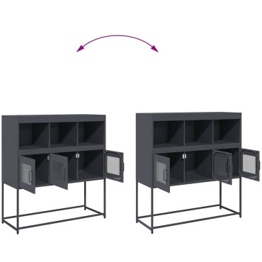vidaXL Ντουλάπι Ανθρακί 100,5x39x107cm από Χάλυβα Ψυχρής Έλασης 1 τεμ.