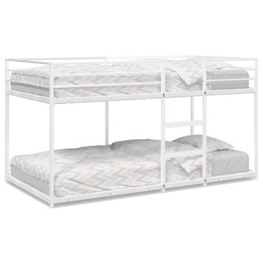 vidaXL Κουκέτα χωρίς στρώμα Λευκό 75x190cm Ατσάλι 1 τεμ. - Μονό