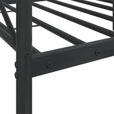 vidaXL Κρεβάτι ημέρας χωρίς στρώμα Μαύρο 90x200 cm Ατσάλι