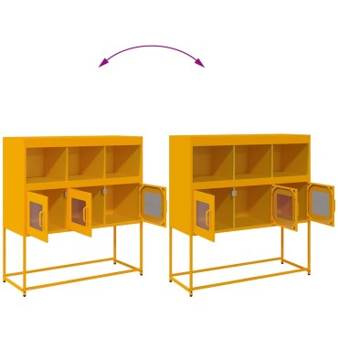 vidaXL Ντουλάπι Μουσταρδί 100,5x39x107cm από Χάλυβα Ψυχρής Έλασης 1 τεμ.