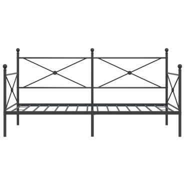 vidaXL Κρεβάτι ημέρας χωρίς στρώμα Μαύρο 100x190 cm Ατσάλι