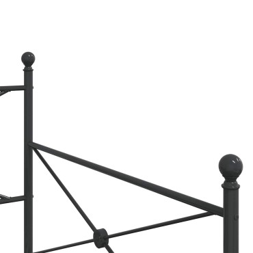 vidaXL Κρεβάτι ημέρας χωρίς στρώμα Μαύρο 100x190 cm Ατσάλι