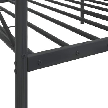 vidaXL Κρεβάτι ημέρας χωρίς στρώμα Μαύρο 100x190 cm Ατσάλι