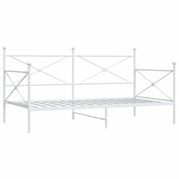 vidaXL Κρεβάτι ημέρας χωρίς στρώμα Λευκό 107x203 cm Ατσάλι