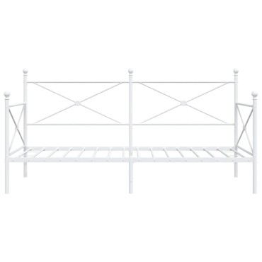 vidaXL Κρεβάτι ημέρας χωρίς στρώμα Λευκό 107x203 cm Ατσάλι
