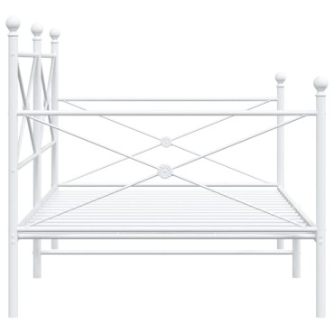 vidaXL Κρεβάτι ημέρας χωρίς στρώμα Λευκό 107x203 cm Ατσάλι