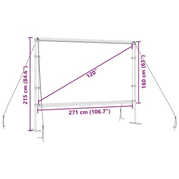 vidaXL οθόνη προβολής με τις βάσεις 120 ίντσας 16:9