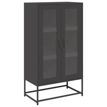 vidaXL Highboard Μαύρο 68x39x123cm Χάλυβας 1 τεμ.