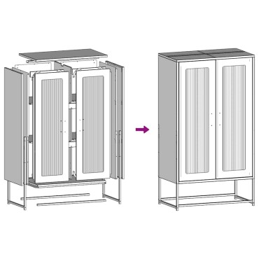 vidaXL Highboard Μαύρο 68x39x123cm Χάλυβας 1 τεμ.