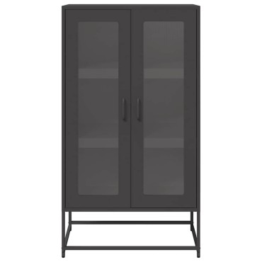 vidaXL Highboard Μαύρο 68x39x123cm Χάλυβας 1 τεμ.