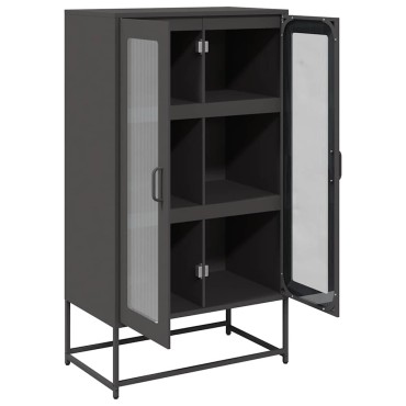 vidaXL Highboard Μαύρο 68x39x123cm Χάλυβας 1 τεμ.