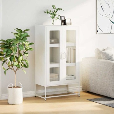 vidaXL Highboard Λευκό 68x39x123cm Ατσάλι 1 τεμ.