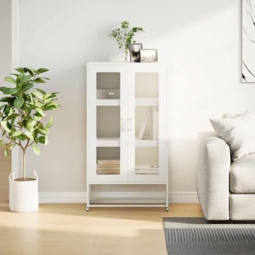 vidaXL Highboard Λευκό 68x39x123cm Ατσάλι 1 τεμ.