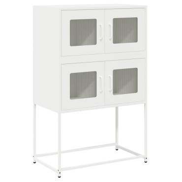 vidaXL Highboard Λευκό 68x39x107cm Ατσάλι 1 τεμ.