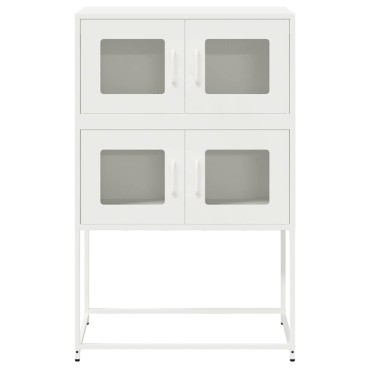 vidaXL Highboard Λευκό 68x39x107cm Ατσάλι 1 τεμ.